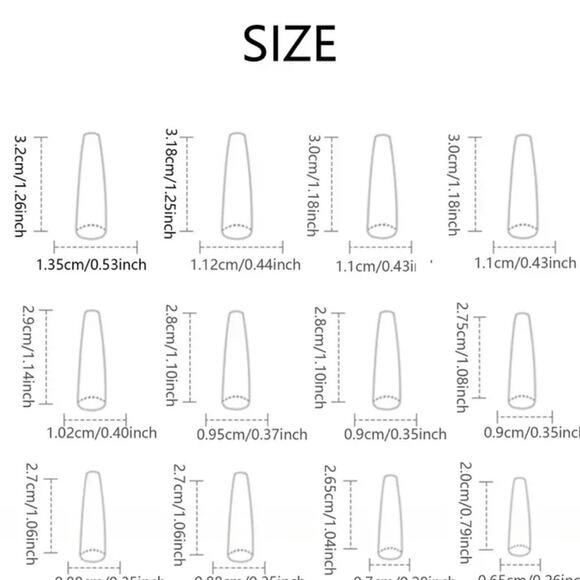 24 pcs Flower Rhinestone French White Long Press On Nails New - Picture 5 of 5